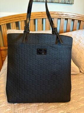 Michael Kors Embossed Black Tote Bag